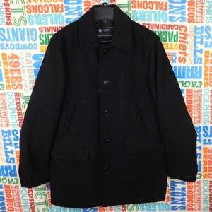J Crew University Jacket Mens M Black Wool Stadium Cloth Thinsulate Coat